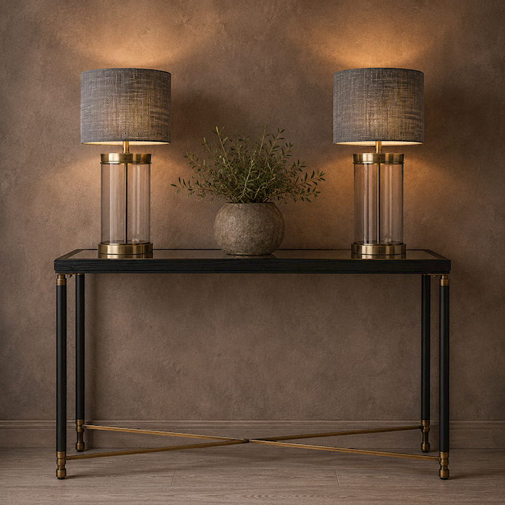 GLASS TABLE LAMP 35x35x63cm